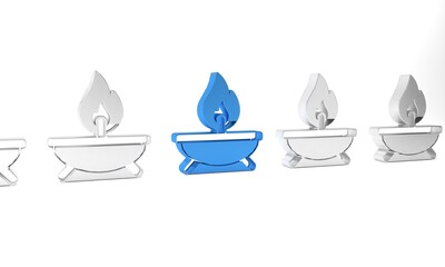 Wall Mural - Blue Aroma candle icon isolated on white background. Minimalism concept. 3D render illustration