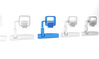 Sticker - Blue Basketball backboard icon isolated on white background. Minimalism concept. 3D render illustration