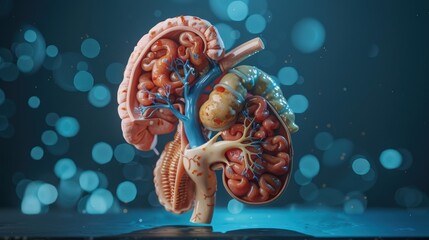 Poster - A close up of a human body with a blue vein