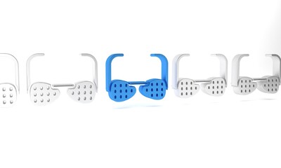 Sticker - Blue Glasses for the blind and visually impaired icon isolated on white background. Minimalism concept. 3D render illustration