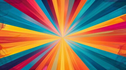 Wall Mural - Abstract sunburst patterns with vibrant colors and dynamic designs 