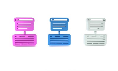 Aufkleber - Colorful Server, Data, Web Hosting icon isolated on white background. Minimalism concept. 3D render illustration
