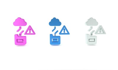 Poster - colorful cloud technology data transfer and storage icon isolated on white background. minimalism co