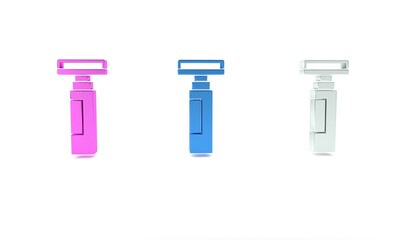Poster - Colorful Marker pen icon isolated on white background. Minimalism concept. 3D render illustration