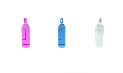 Poster - Colorful Marker pen icon isolated on white background. Minimalism concept. 3D render illustration