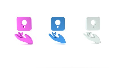 Poster - colorful light bulb with concept of idea icon isolated on white background. energy and idea symbol. 