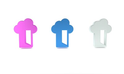 Aufkleber - Colorful Cloud database icon isolated on white background. Cloud computing concept. Digital service or app with data transferring. Minimalism concept. 3D render illustration