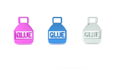 Poster - Colorful Glue icon isolated on white background. Minimalism concept. 3D render illustration