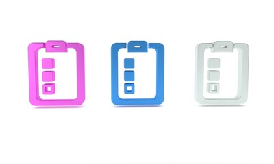 Poster - colorful online quiz, test, survey or checklist icon isolated on white background. exam list. e-educ