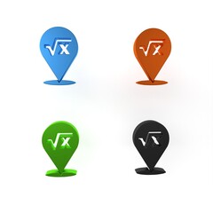Poster - colorful square root of x glyph icon isolated on white background. mathematical expression. minimali