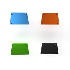 Poster - Colorful Acute trapezoid shape icon isolated on white background. Minimalism concept. 3D render illustration
