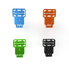 Wall Mural - Colorful Photo camera flash icon isolated on white background. Minimalism concept. 3D render illustration