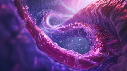 Wall Mural - A purple and pink spiral with a red center