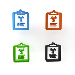 Poster - Colorful Radiation warning document icon isolated on white background. Text file. Minimalism concept. 3D render illustration
