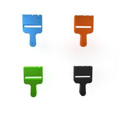 Sticker - Colorful Paint brush icon isolated on white background. Minimalism concept. 3D render illustration