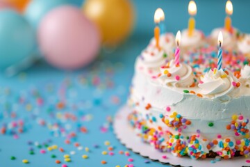 Wall Mural - Birthday Cake With Candles