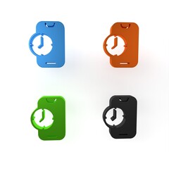 Poster - colorful alarm clock app smartphone interface icon isolated on white background. minimalism concept.