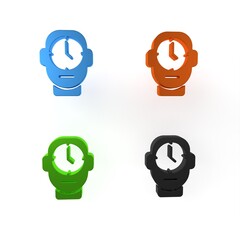 Sticker - Colorful Clock icon isolated on white background. Time symbol. Minimalism concept. 3D render illustration