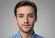 © jarntag - Portrait view of a regular Author , candid, social media, avatar image, plain solid background