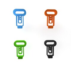 Sticker - Colorful Photo camera flash icon isolated on white background. Minimalism concept. 3D render illustration