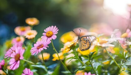 Sticker - A Butterfly on a flower