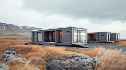 Poster - Write about the architectural versatility of modular homes in an isolated house community.