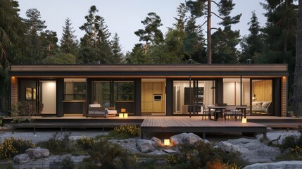 Poster - Write about the architectural versatility of modular homes in an isolated house community.