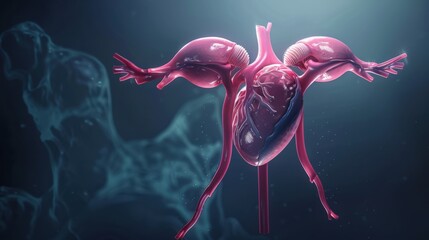 Poster - A heart is shown in a very detailed and realistic way