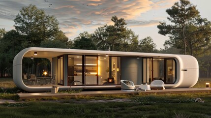 Poster - Write about the customization options available in a 3D-printed house. Describe modular configurations, adjustable layouts