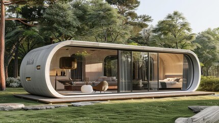 Poster - Write about the customization options available in a 3D-printed house. Describe modular configurations, adjustable layouts