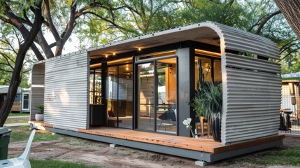 Poster - Write about the innovative use of modular construction in a 3D-printed house. Describe prefabricated modules, assembly processes,