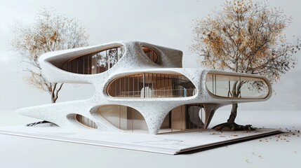 Poster - Write about the integration of 3D printing technology with traditional craftsmanship in building a bespoke house.