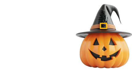 A pumpkin with a black hat on top of it