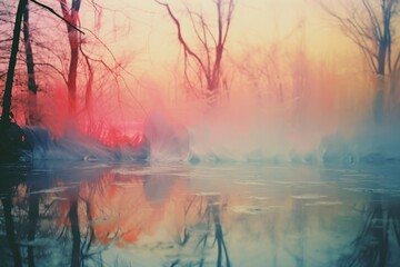 Canvas Print - Light leak landscape outdoors nature.