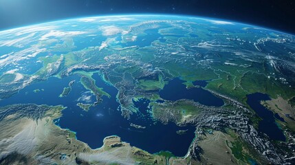 Sticker - Stunning Aerial View of Earth from Space