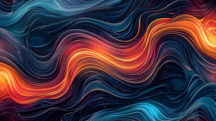 Wall Mural - Abstract wave patterns with flowing, dynamic lines and vibrant colors 