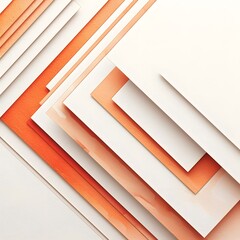 Wall Mural - Abstract Geometric Background with Orange and White Paper Layers.