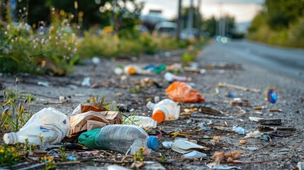 Litter: Trash or waste left in unauthorized spots, typically disposed of irresponsibly, leading to environmental pollution and degradation of public spaces.
