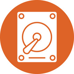 Sticker - Hard disk glyph circle icon