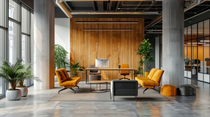 Sticker - Modern Office Space with Urban Aesthetic