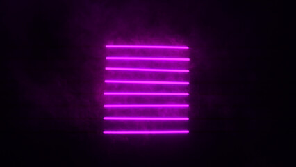 Wall Mural - Colored neon light with smoke