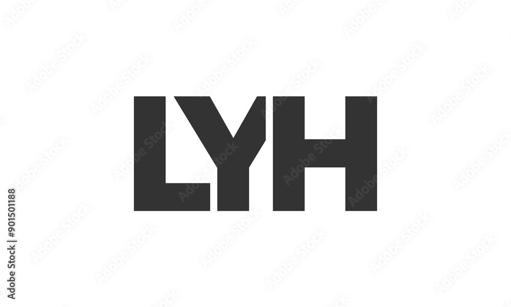 LYH logo design template with strong and modern bold text. Initial ...
