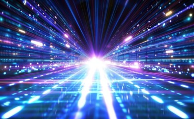 Poster - A modern illustration of a digital speed technology concept with an abstract background