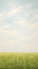 Canvas Print - Minimal space spring field grassland landscape outdoors.