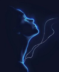 Poster - Modern illustration of cyber crime and cyber security concept and network-forming AI human face. Concept of technology and robotics. Anonymous social masking. Cyber crime and cyber security concept.
