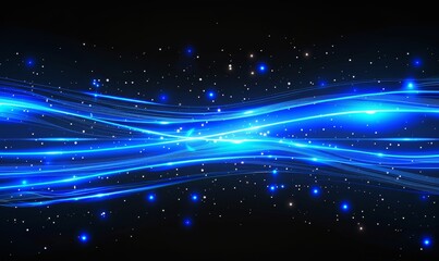 Poster - Modern abstract blue black line cyber circuit pattern design for ultramodern futuristic technology backgrounds