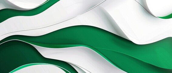 Poster - An abstract background of green curves. Modern illustration.