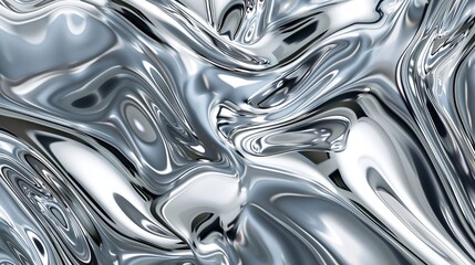 Poster - An abstract design on a chrome wave background.