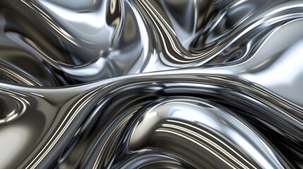 Poster - With chrome effect wave background, this is an abstract design.
