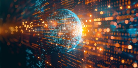 Poster - using digital world globes, high speed data transfer and cyber technology, and international telecom